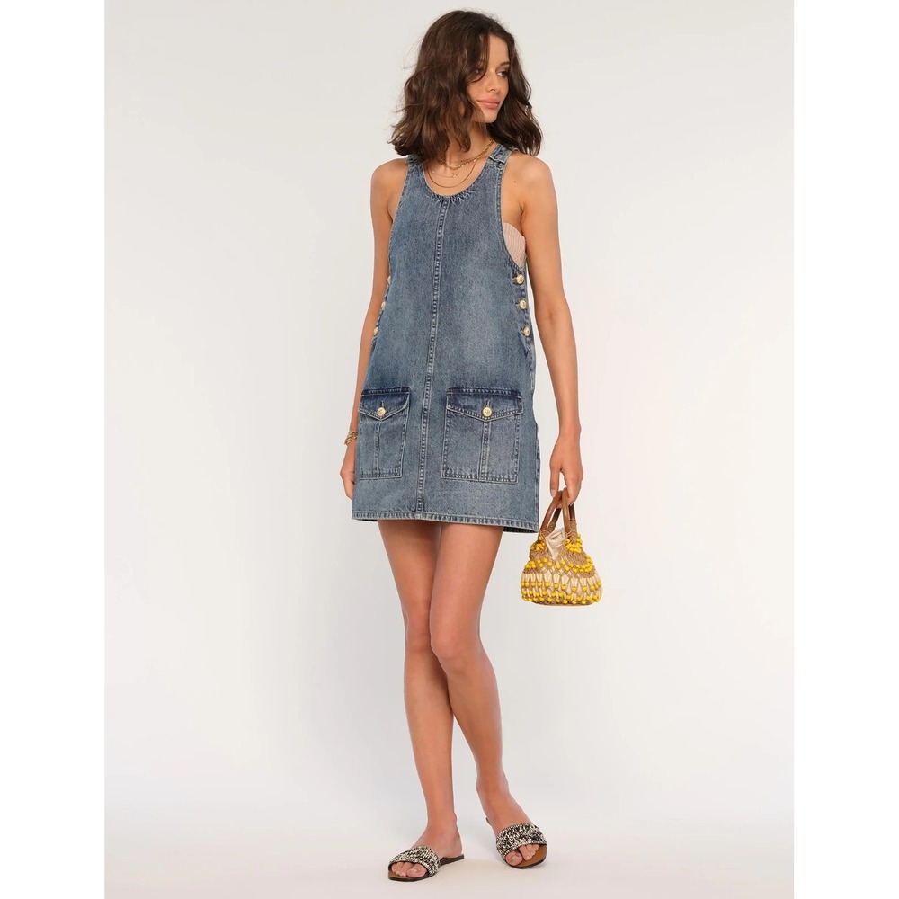 Heartloom Erin Denim Mini Dress Ocean Blue Womens NWT Sleeveless Summer 253RU6A